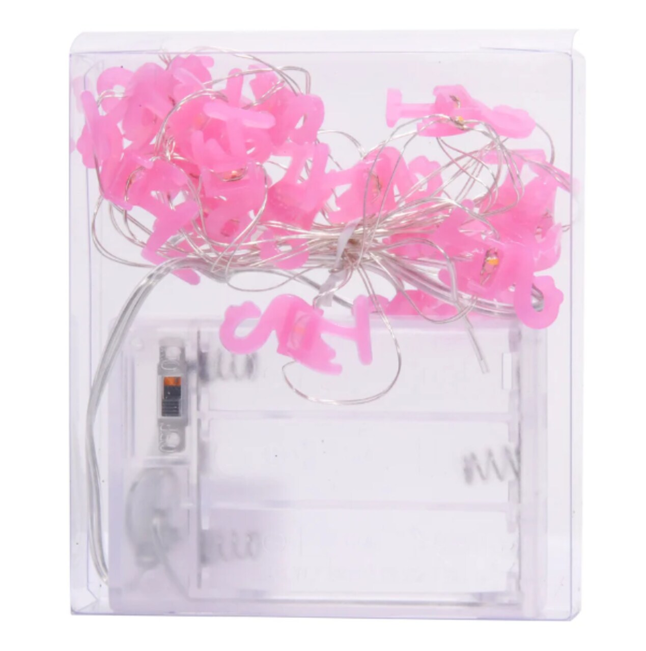 20 LED Battery String Lights – Fun Pink Flamingo Design for Events
